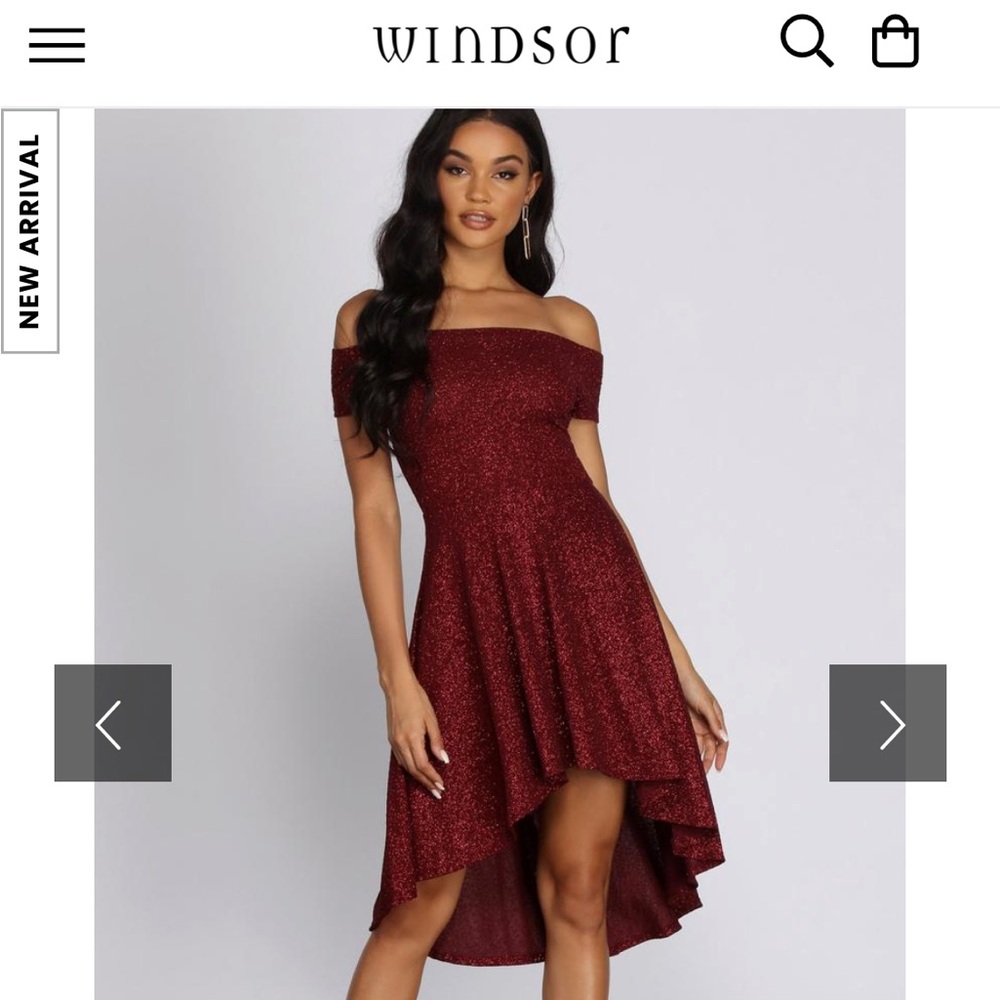 Windsor Glitter Off The Shoulder Dress